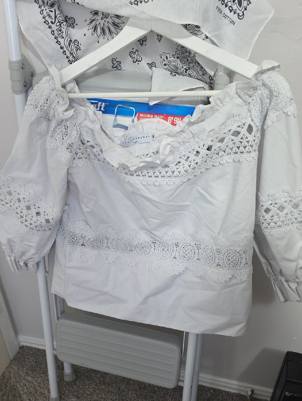 White Lace Off-Shoulder Top